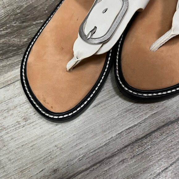 Rag & Bone Ansley Leather Flat Thong Sandals Whites Women’s Size 38 - Picture 4 of 9